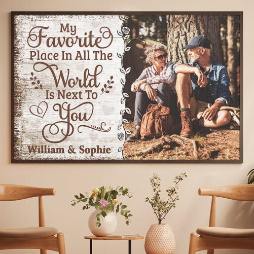 Custom Couple Canvas My Favorite Place In The World Is Next To You (2)