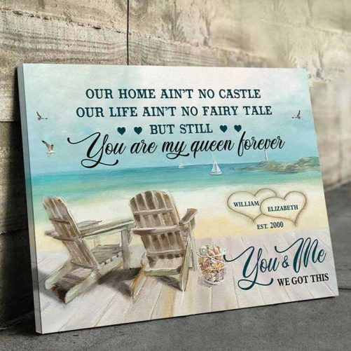 Custom Couple Canvas You Are My Queen Forever (1)