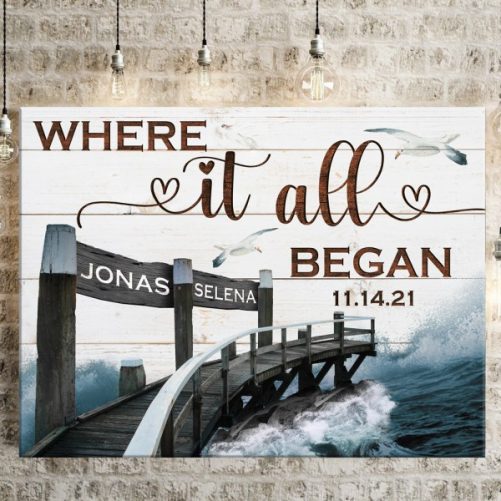 Custom Date And Name Couple Canvas Where It All Began (3)