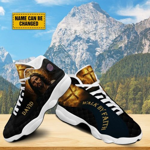 Custom Jesus Walk By Faith Shoes, Christian Basketball Shoes For Men Women, Christ Faith Religious Running Shoes, Gift For Jesus Lovers 1