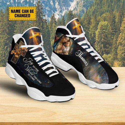 Custom Mary Nativity Jesus Christmas Basketball Shoes, Joy To The World The Lord Is Come Running Shoes, Jesus Sport Shoes 1