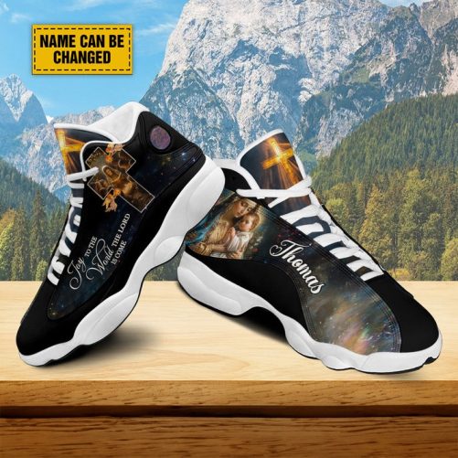 Custom Mary Nativity Jesus Christmas Basketball Shoes, Joy To The World The Lord Is Come Running Shoes, Jesus Sport Shoes
