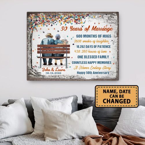 Custom Name And Date Canvas For Old Couple Happy 50th Anniversary (3)