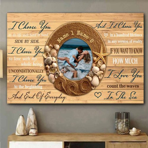 Custom Name And Photo Couple Canvas I Choose You If You Want To Know How Much I Love You (2)