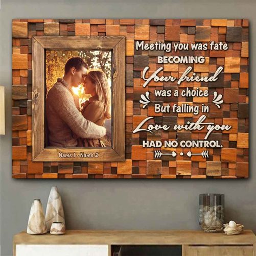 Custom Name And Photo Couple Canvas Meeting You Was Fate Falling In Love With You (2)
