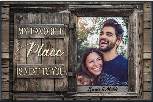 Custom Name And Photo Couple Canvas My Favorite Place Is Next To You (1)