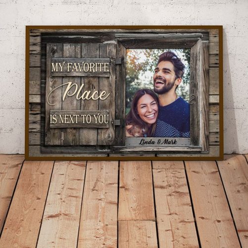 Custom Name And Photo Couple Canvas My Favorite Place Is Next To You (3)