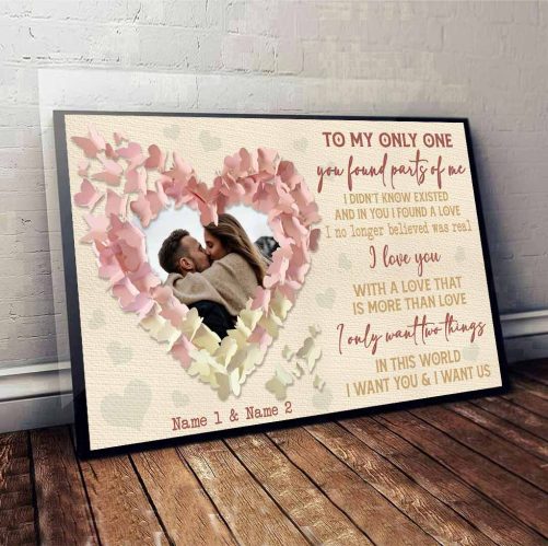 Custom Name And Photo Couple Canvas To My Only One You Found Parts Of Me (1)