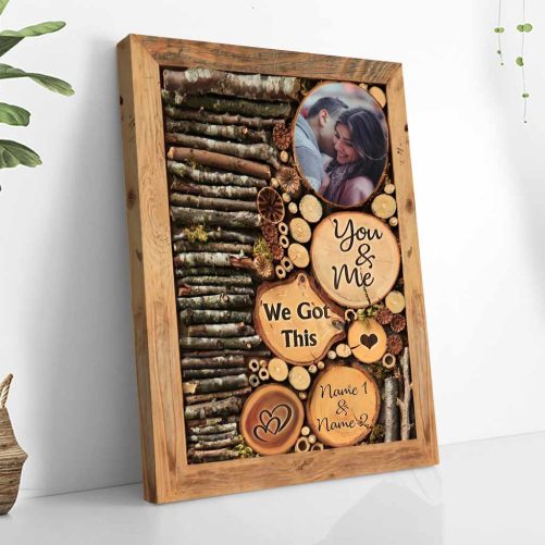 Custom Name And Photo Couple Canvas You And Me We Got This Wood Style (3)