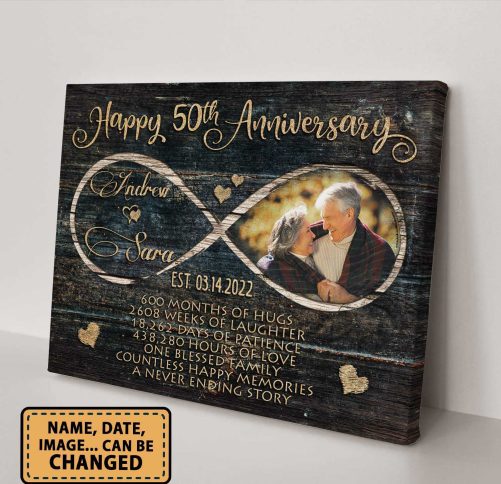 Custom Name And Photo Happy 50th Anniversary Canvas A Never Ending Story (2)