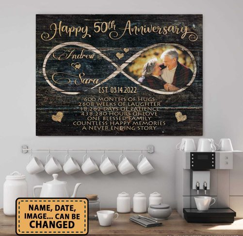 Custom Name And Photo Happy 50th Anniversary Canvas A Never Ending Story (3)