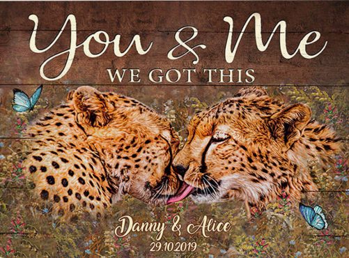 Custom Name Cheetah Couple Canvas You And Me We Got This (2)