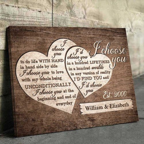 Custom Name Couple Canvas I Choose You To Do Life Couple Heart (1)