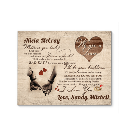 Custom Name Couple Canvas We Are A Team I'll Be Your Backbone 3
