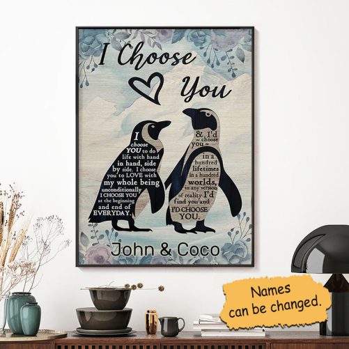 Custom Name Dolphin Couple Canvas I Choose You (2)