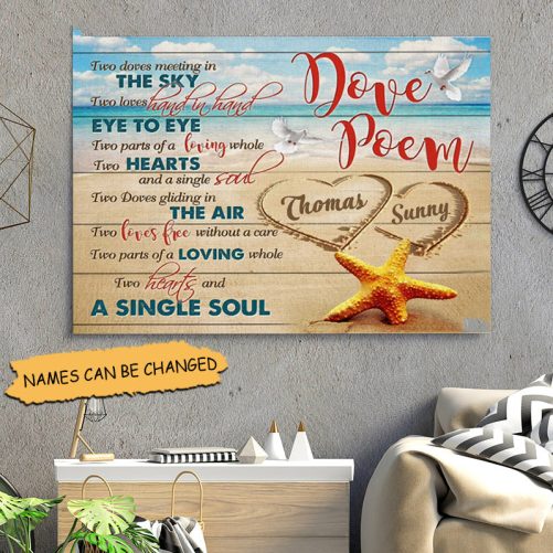 Custom Name Dove Couple Canvas Dove Popem (2)
