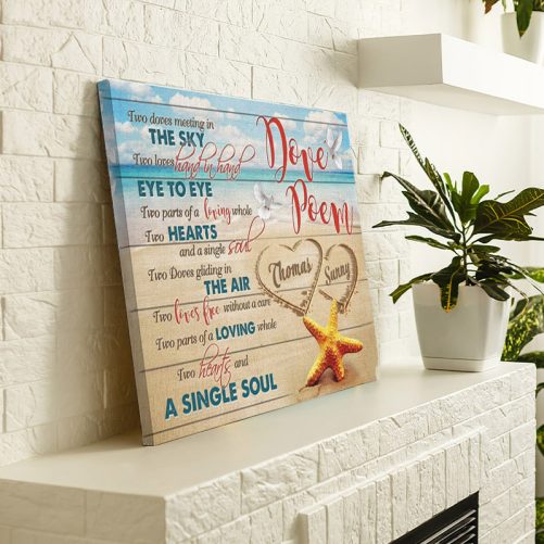 Custom Name Dove Couple Canvas Dove Popem (3)