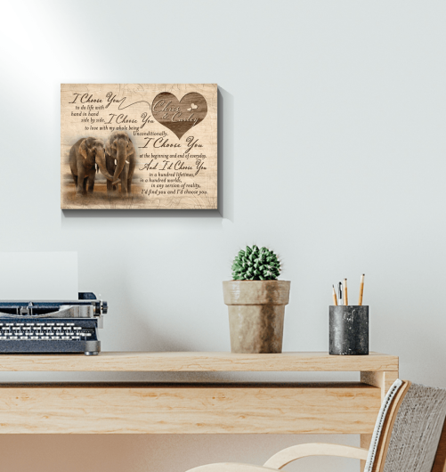 Custom Name Elephant Couple I Choose You 3