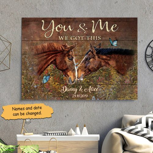 Custom Name Horse Couple Canvas You And Me (2)
