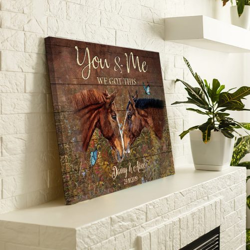 Custom Name Horse Couple Canvas You And Me (3)