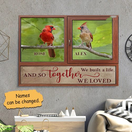 Custom Name Hummingbird Couple Canvas And So Together We Built A Life We loved (2)