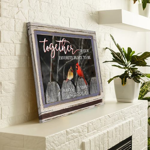 Custom Name Hummingbird Couple Canvas Together Is Our Favorite Place To Be (3)