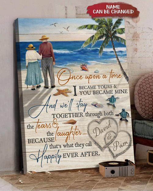 Custom Name Old Couple Canvas I Became Yours You Became Mine (3)