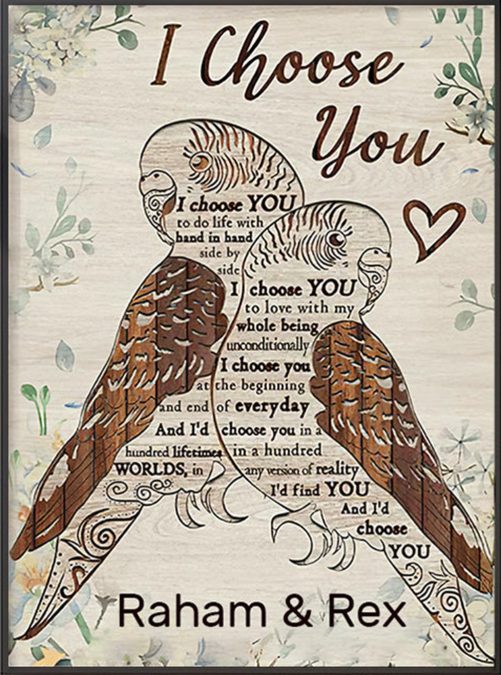 Custom Name Parrot Couple Canvas I Choose You (1)