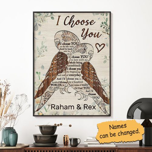 Custom Name Parrot Couple Canvas I Choose You (2)