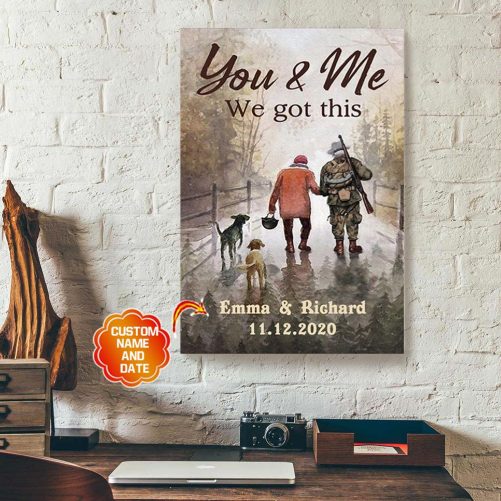 Custom Name Veteran Couple Canvas You And Me We Got This 1