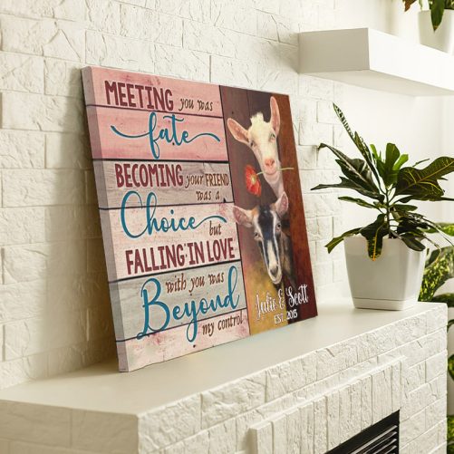 Custom Year And Name Goat Couple Canvas Meeting You Was Fate (3)