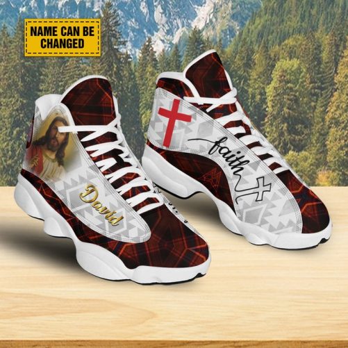 Customized Jesus Art Basketball Shoes, Keep Faith Running Shoes, Christian Unisex Basketball Shoes Gift, Jesus Gift 2