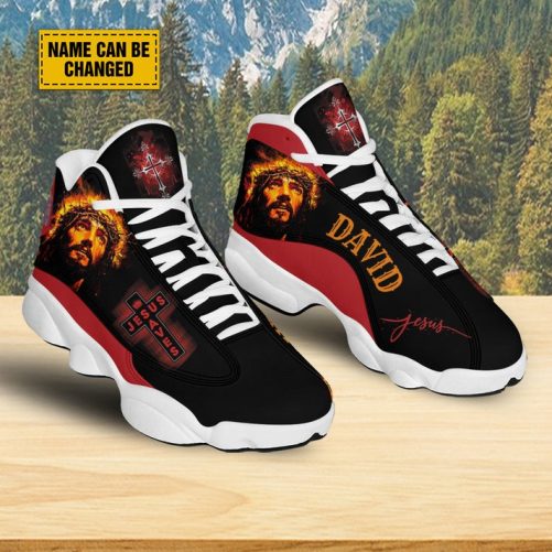 Customized Jesus Cross Art Basketball Shoes, Jesus Saves Running Shoes, Christian Unisex Shoes With Thick Sole 2