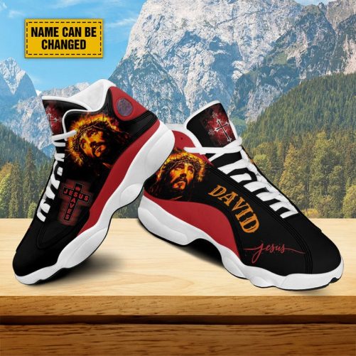 Customized Jesus Cross Art Basketball Shoes, Jesus Saves Running Shoes, Christian Unisex Shoes With Thick Sole
