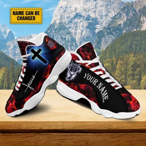 Customized Jesus Cross Basketball Shoes, Christian Running Shoes, Unisex Shoes With Thick Sole, Jesus Lover Gift 1