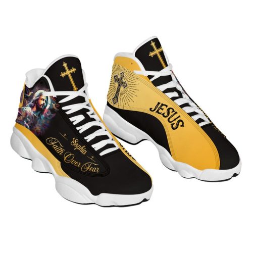 Customized Jesus Portrait Colorful Running Shoes Walk By Faith Jesus Sport Shoes Personalized Gift For God Believer Christian 2