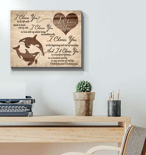 Dolphin Couple Canvas I Choose You