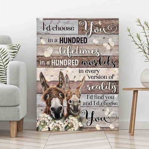Donkey Couple Canvas I Choose You (2)