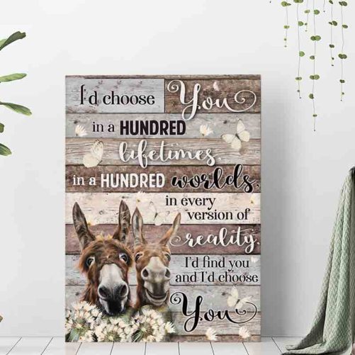 Donkey Couple Canvas I Choose You (3)