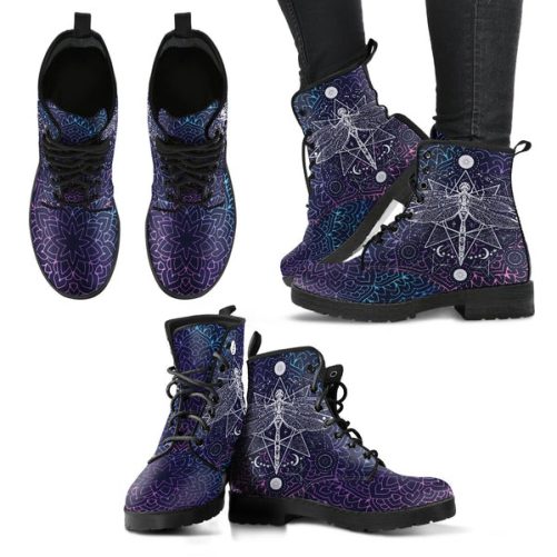 Dragonfly Mandala Women's Vegan Leather Boots