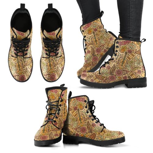 Guitar Rock n' Roll Women's Combat Boots 1