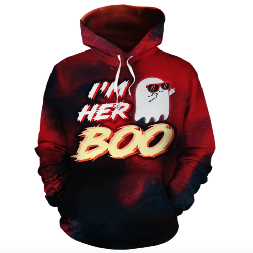 Halloween Couple All Over Hoodie I'm Her Boo I'm Just Here For The Boo 2