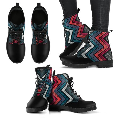 HandCrafted Minimal Hippie Women's Vegan Leather Combat Boots 1