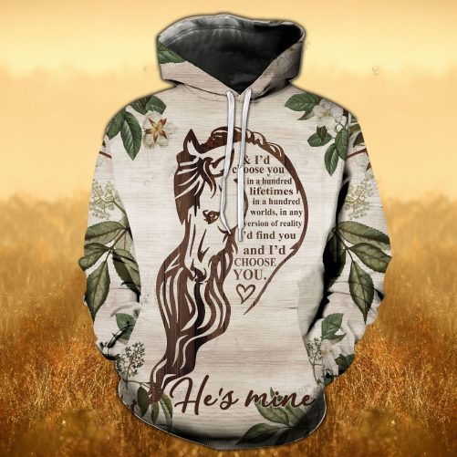 Horse Couple All Over Hoodie I'm Hers He's Mine I Choose You 2