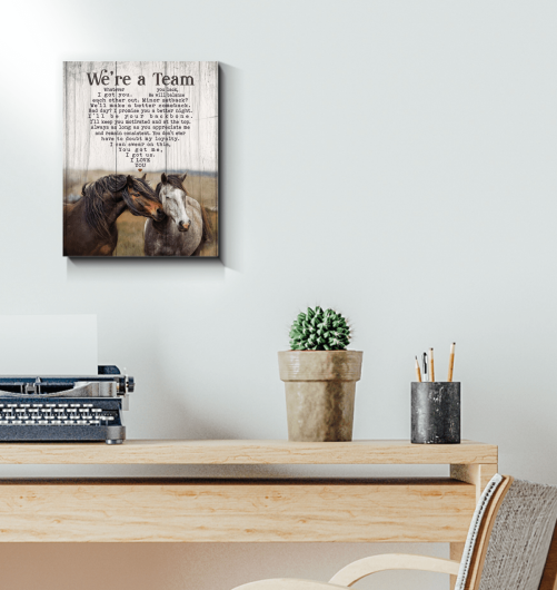 Horse Couple Canvas We're A Team 2