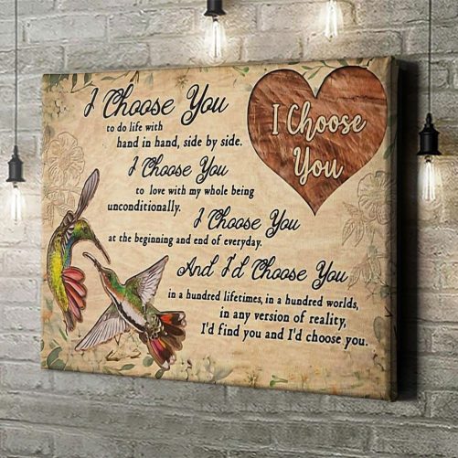 Hummingbird Couple Canvas I Choose You 1