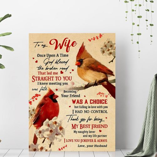 Hummingbird Couple Canvas To My Wife God Blessed The Broken Road (2)