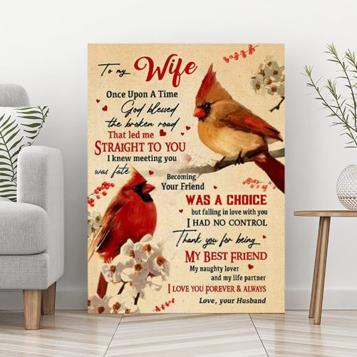Hummingbird Couple Canvas To My Wife God Blessed The Broken Road (3)