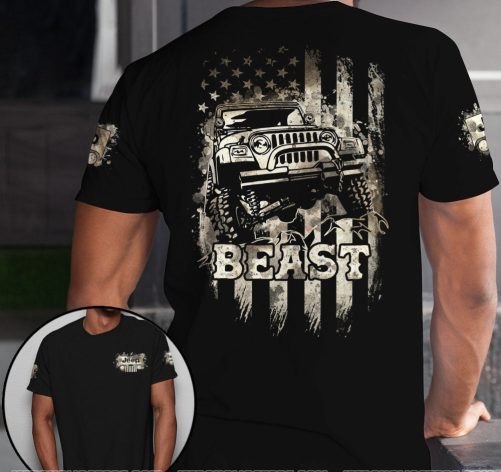 Jeep Beauty Beast Couple 3D T Shirts 1