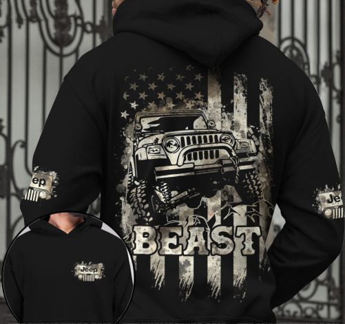 Jeep Beauty Beast Couple All Over Hoodie 1
